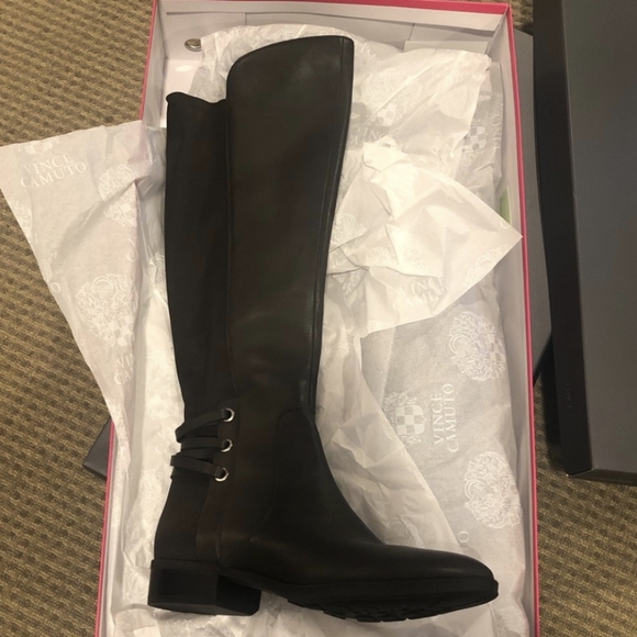 🆕 VINCE CAMUTO Stylish Gray and Brown Knee-High leather Boots - Picture 9 of 10